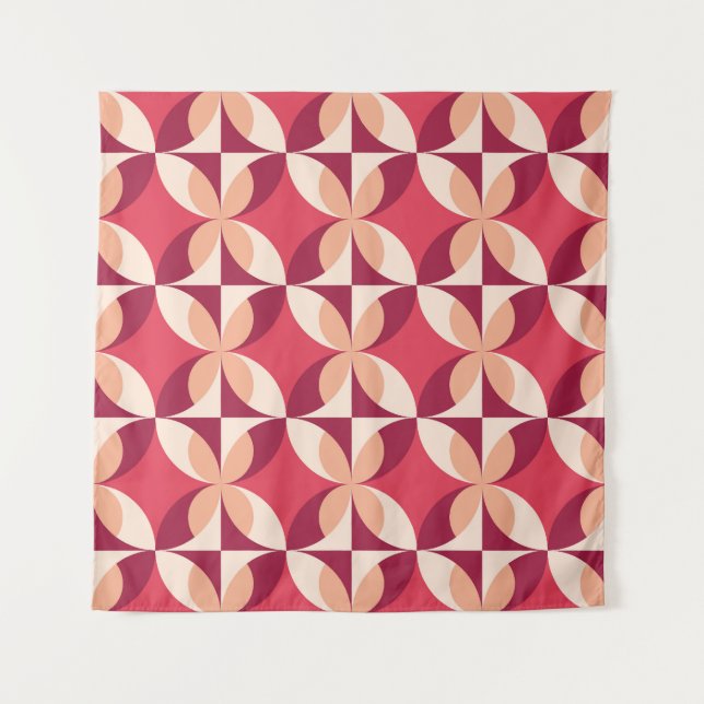 Abstrakte Geometrie: Nahtloses Textildesign Wandteppich (Vorderseite)