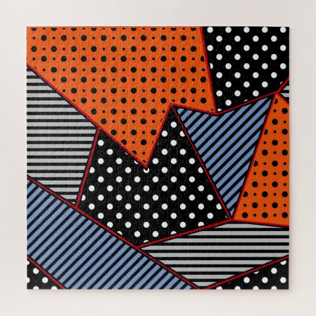 Abstrakte Geometrie: Orange Blue Patter (Vertikal)