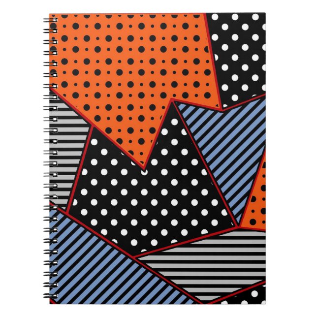 Abstrakte Geometrie: Orange Blue Patter Notizblock (Vorderseite)