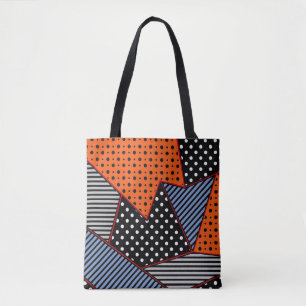 Abstrakte Geometrie: Orange Blue Patter Tasche