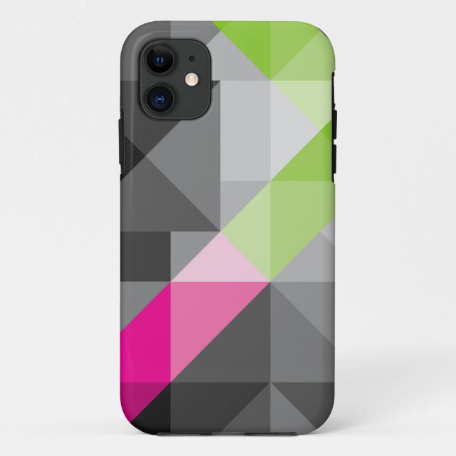 Abstrakte geometrisch elegante, grau-rosa grüne Fa Case-Mate iPhone Hülle (Rückseite)