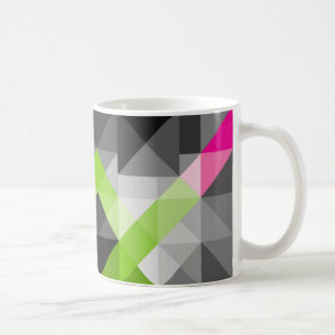 Abstrakte geometrisch elegante, grau-rosa grüne Fa Kaffeetasse