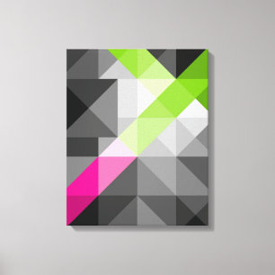 Abstrakte geometrisch elegante, grau-rosa grüne Fa Leinwanddruck