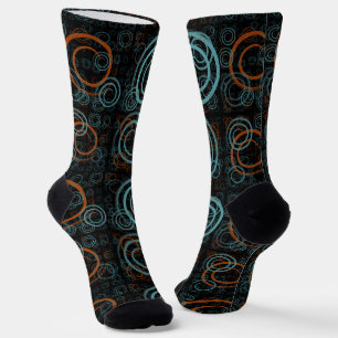 Abstrakte geometrische aquamarine und rostfreie Ge Socken
