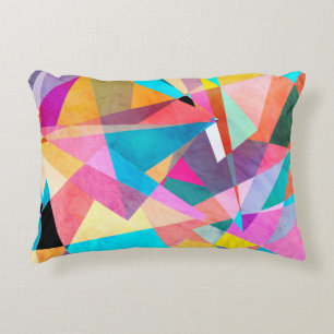 Abstrakte geometrische Aquarellbilder Dekokissen