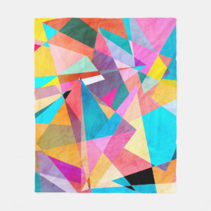 Abstrakte geometrische Aquarellbilder Fleecedecke