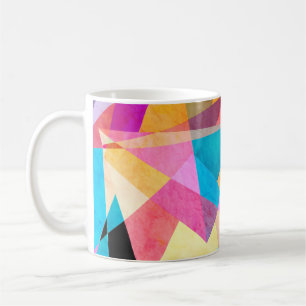 Abstrakte geometrische Aquarellbilder Kaffeetasse