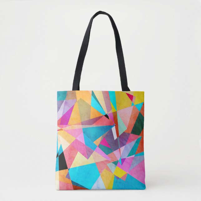 Abstrakte geometrische Aquarellbilder Tasche (Vorderseite)