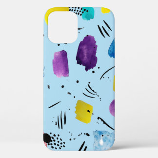 Abstrakte geometrische Aquarellformen mit Farbstif Case-Mate iPhone Hülle
