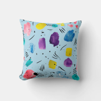 Abstrakte geometrische Aquarellformen mit Farbstif Kissen