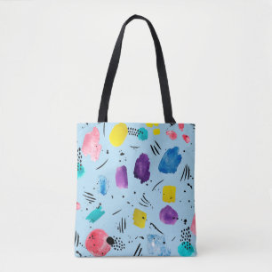 Abstrakte geometrische Aquarellformen mit Farbstif Tasche