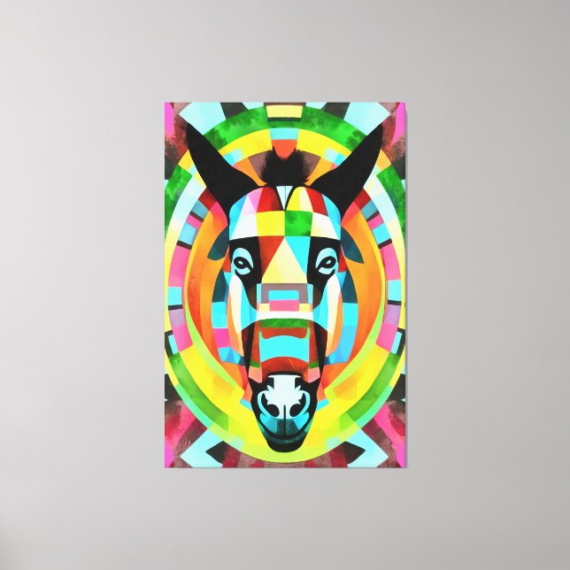 Abstrakte Geometrische Art des Donkey Leinwanddruck (Vorderseite)