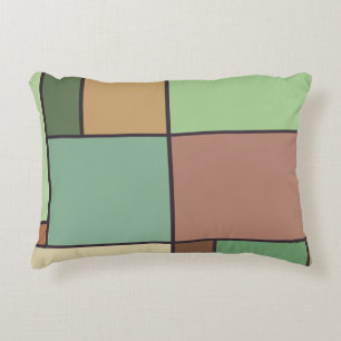 Abstrakte geometrische Art erdgetöne im Mondrian-S Dekokissen