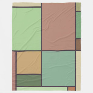 Abstrakte geometrische Art erdgetöne im Mondrian-S Fleecedecke