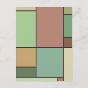 Abstrakte geometrische Art erdgetöne im Mondrian-S Postkarte