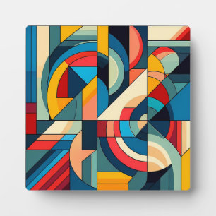 Abstrakte geometrische Art - Farbgitterkomposition Fotoplatte