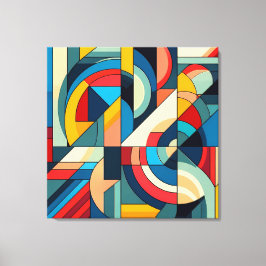 Abstrakte geometrische Art - Farbgitterkomposition Leinwanddruck