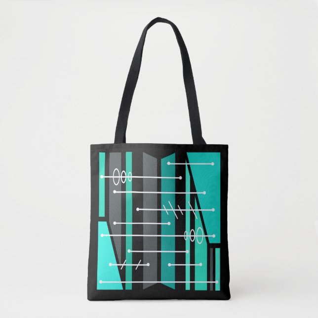 Abstrakte geometrische Art Türkis Tasche (Vorderseite)