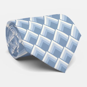 Abstrakte geometrische, blaue und cremeweiße 2 krawatte