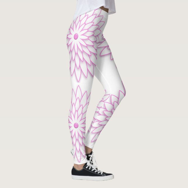 Abstrakte geometrische Blume Leggings (Rechts)