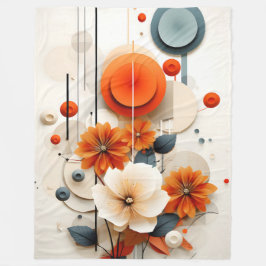 Abstrakte geometrische Blumenmuster Fleecedecke