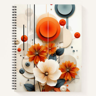 Abstrakte geometrische Blumenmuster Notizbuch