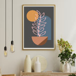 Abstrakte geometrische botanische Kunst der Erde i Poster<br><div class="desc">Abstrakte geometrische Botanische Kunst in Grau</div>