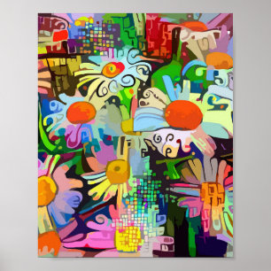 Abstrakte geometrische Botanische Kunst Poster