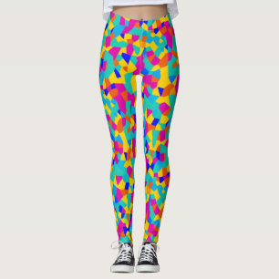 Abstrakte geometrische bunte Glasmalerei Leggings