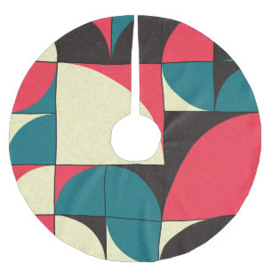 Abstrakte geometrische, computergenerierte Kunstil Polyester Weihnachtsbaumdecke