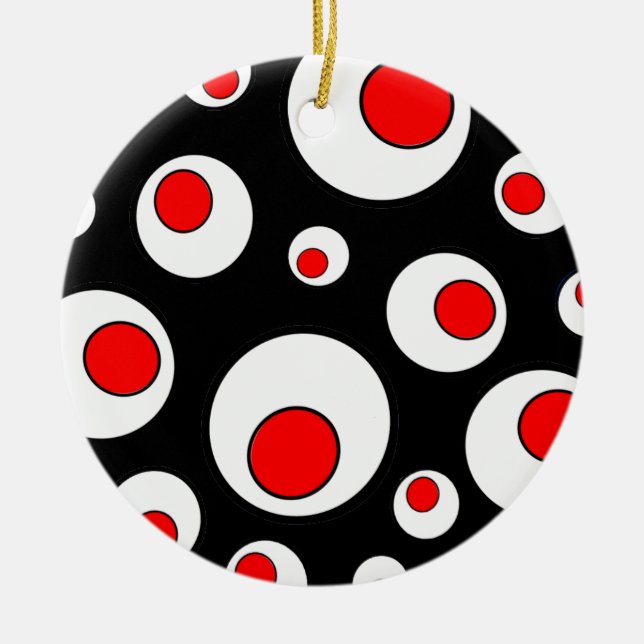 Abstrakte geometrische Coole Kreise Keramikornament (Vorne)