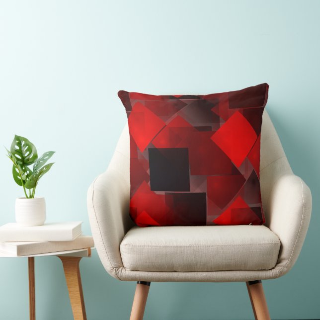 Abstrakte geometrische Dekoration in Rot Kissen (Stuhl )
