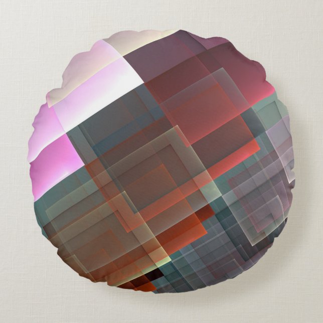 Abstrakte geometrische Dekoration Rundes Kissen (Vorderseite)