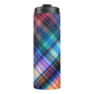 abstrakte geometrische diagonale Regenbogenmusterk Thermosbecher