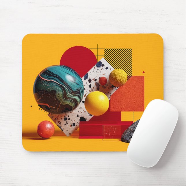 Abstrakte geometrische farbenfrohe Komposition Mousepad (Mit Mouse)