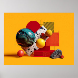 Abstrakte geometrische farbenfrohe Komposition Poster