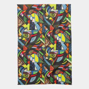 Abstrakte Geometrische Farbige Modernistische Male Geschirrtuch