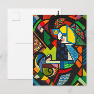 Abstrakte Geometrische Farbige Modernistische Male Postkarte