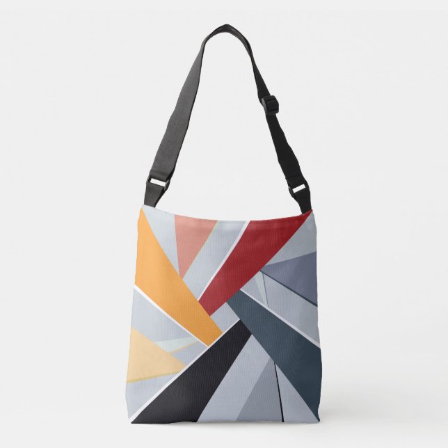 Abstrakte geometrische Form 2 Tragetaschen Mit Langen Trägern (Vorderseite)