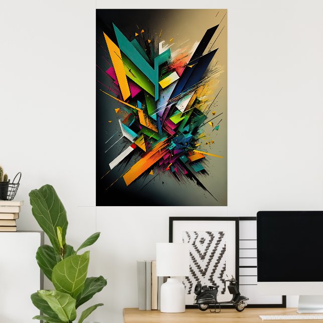 Abstrakte geometrische Form 7 Poster (Heimbüro)