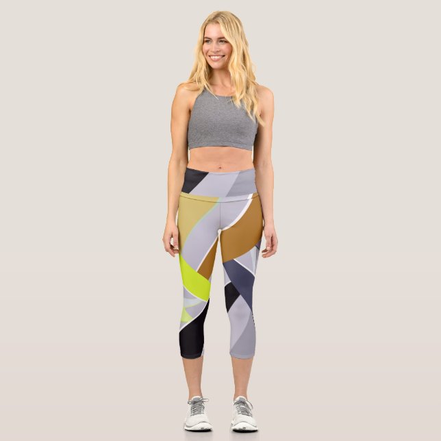 Abstrakte geometrische Form 8 Capri Leggings (Vorderseite)