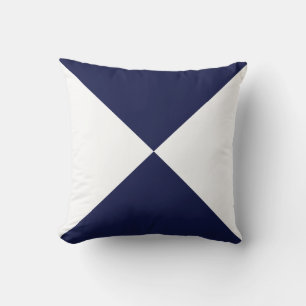 Abstrakte geometrische Form der Navy Blue & White Kissen