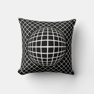 Abstrakte geometrische Form in Schwarz und Weiß Kissen
