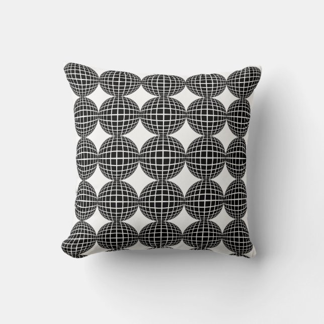Abstrakte Geometrische Form, schwarz und weiß Kissen (Vorderseite)