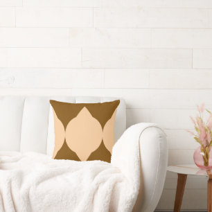 Abstrakte geometrische Formen, braun, beige Diaman Kissen