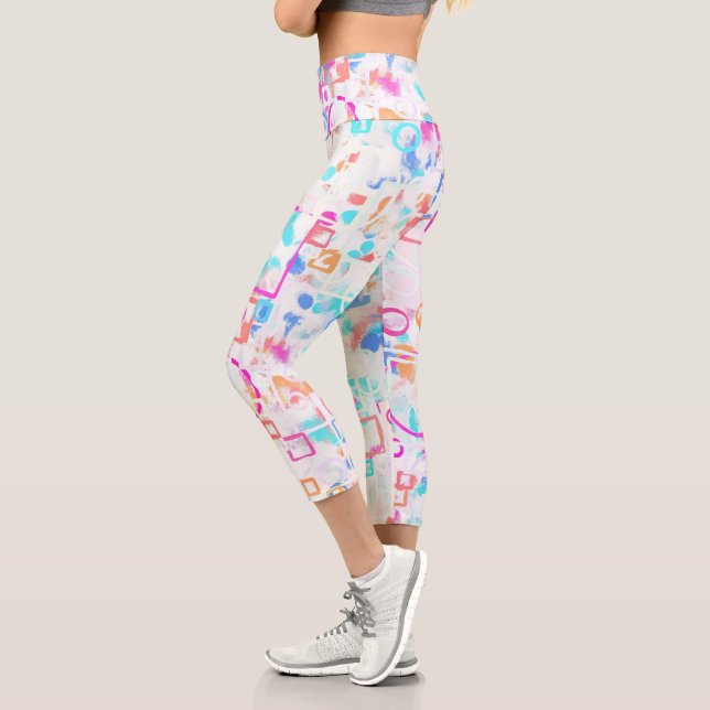 Abstrakte geometrische Formen Capri Leggings (Links)