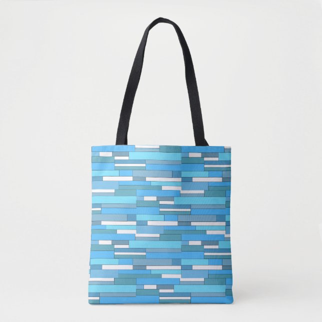 Abstrakte geometrische Formen in aquamarin- und tü Tasche (Vorderseite)