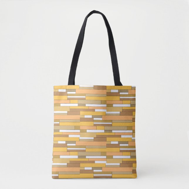 Abstrakte geometrische Formen in Beige- und Pfirsi Tasche (Vorderseite)
