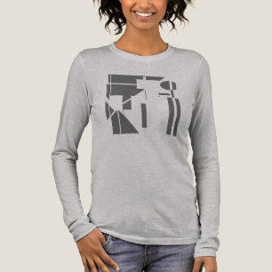 Abstrakte geometrische Formen in Holzkohlegrau im Tri-Blend Shirt