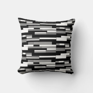 Abstrakte geometrische Formen in Schwarz, Grau und Kissen